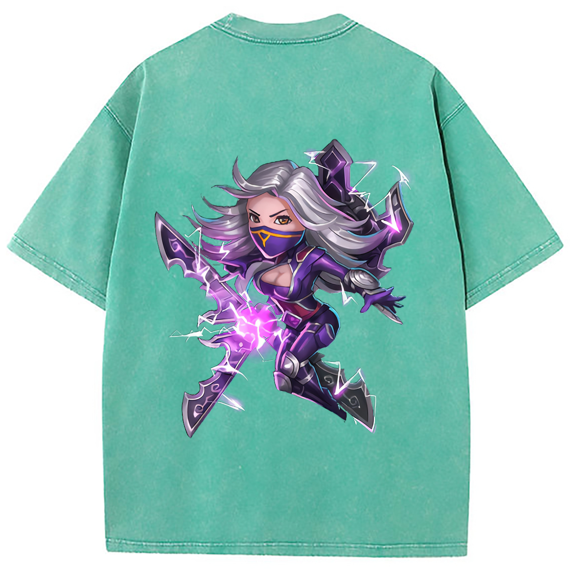 （画像用） リーグ・オブ・レジェンド League of Legends LOL 綿100% ヴィンテージ風 半袖Tシャツ（背面プリント）